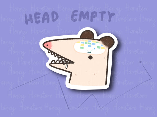 Head Empty Possum | Funny Cute Sticker | Gifts under 10 | Water Resistant Sticker | Laptop Water Bottle Phone Case Decal For Her Him