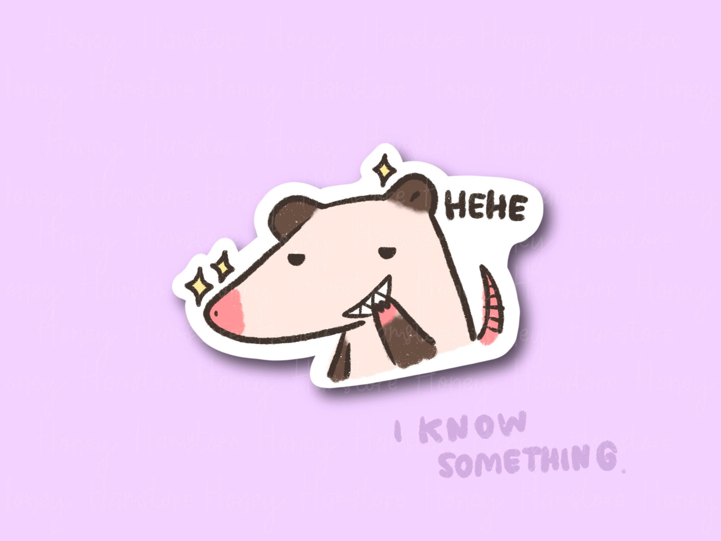 Hehe Possum | Funny Sticker | Gifts under 10 | Water Resistant Sticker | Laptop Water Bottle Phone Case Decal For Her Him