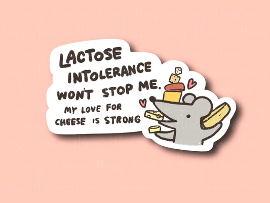 Lactose Intolerant Rat | Funny Sticker | Gifts under 10 | Water Resistant Sticker | Laptop Water Bottle Phone Case Decal For Her Him