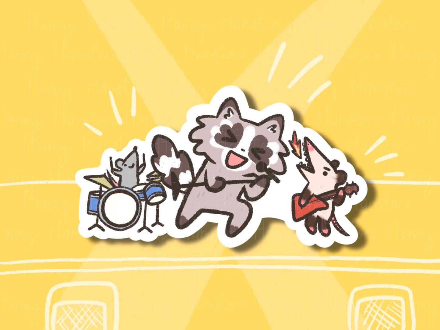 Rodent Rock band | Funny Sticker | Gifts under 10 | Water Resistant Sticker | Laptop Water Bottle Phone Case Decal For Her Him