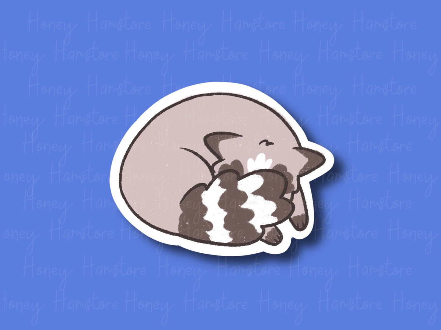 Sleeping Raccoon | Funny Sticker | Gifts under 10 | Water Resistant Sticker | Laptop Water Bottle Phone Case Decal For Her Him