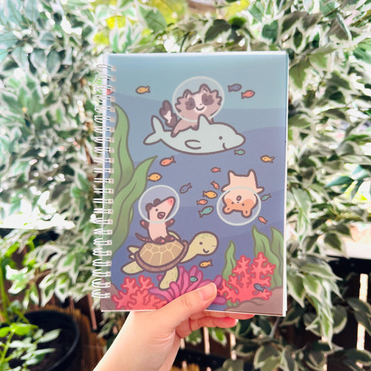 Hamster Raccoon Opossum Ocean Adventure| Funny Cute Reusable Sticker Book | Gifts Under 20 | Novelty Stationary Present | Collection