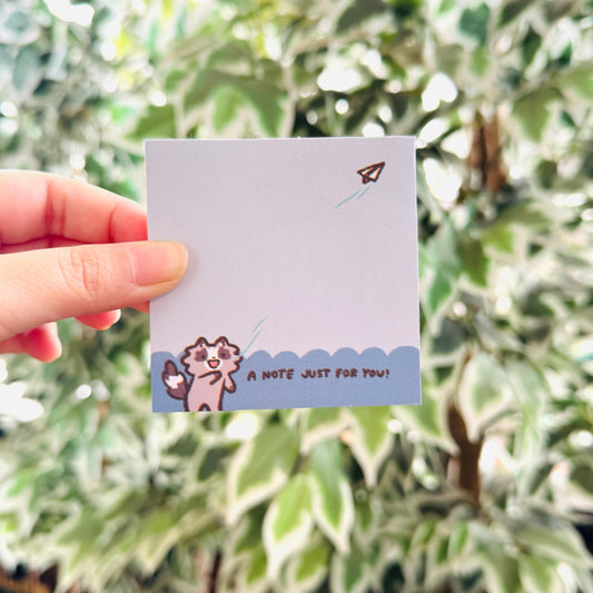 Raccoon A Note Just For You! | Funny Cute Sticky Note | Gifts Under 10 | Novelty Stationary Present | For Office School for Children & Adult