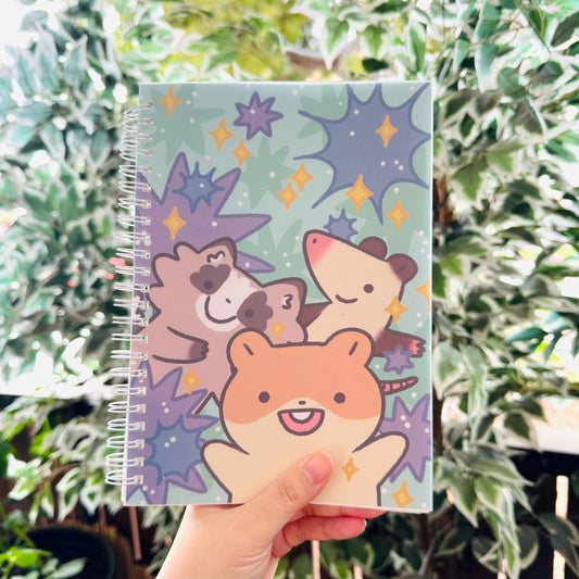 Hamster Raccoon Opossum Stars Fireworks Party | Funny Cute Reusable Sticker Book | Gifts Under 20 | Novelty Stationary Present | Collection