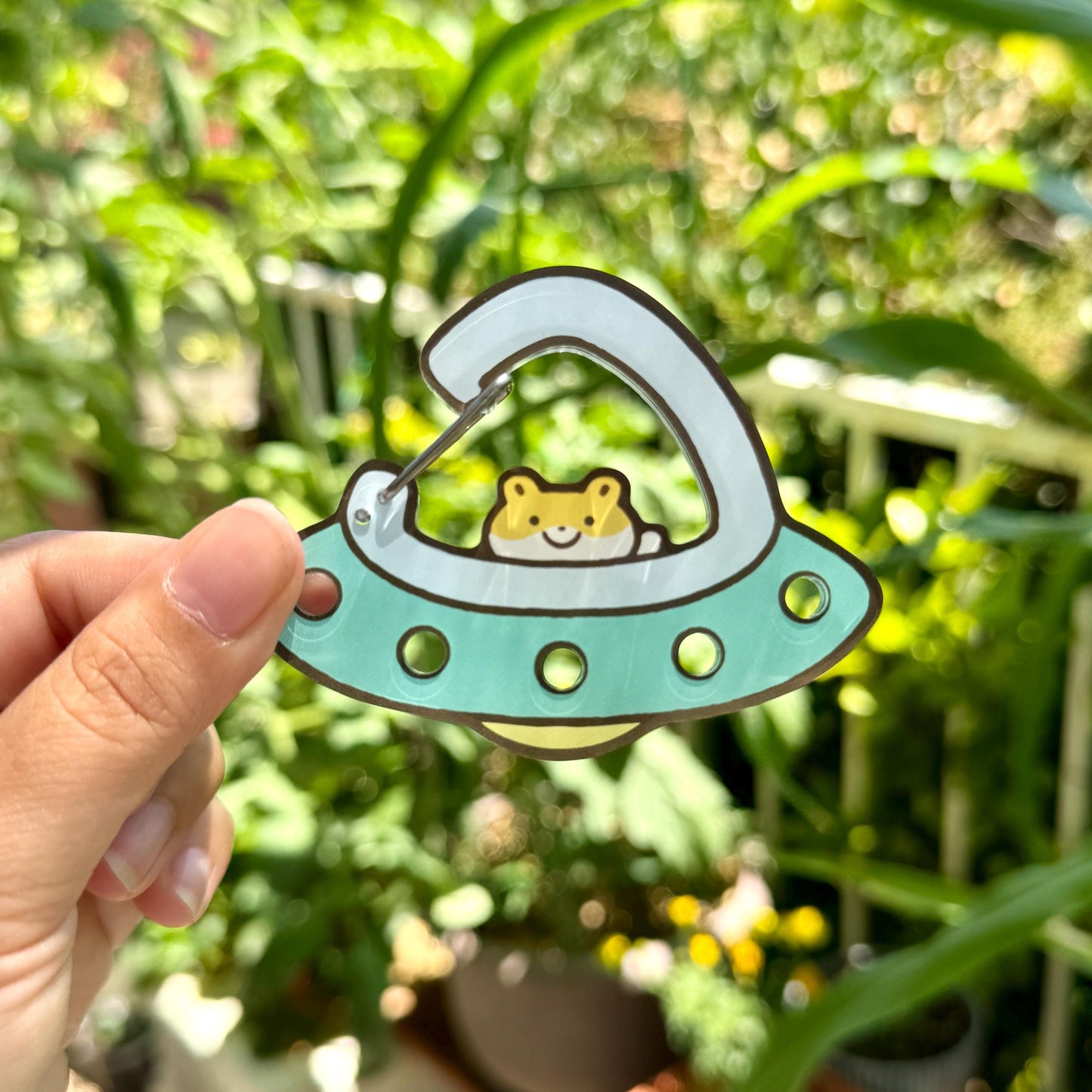 Carabiner Hamster UFO Acrylic for Children Gift Name Work Accessories for Bag Backpack Purse Keys Work
