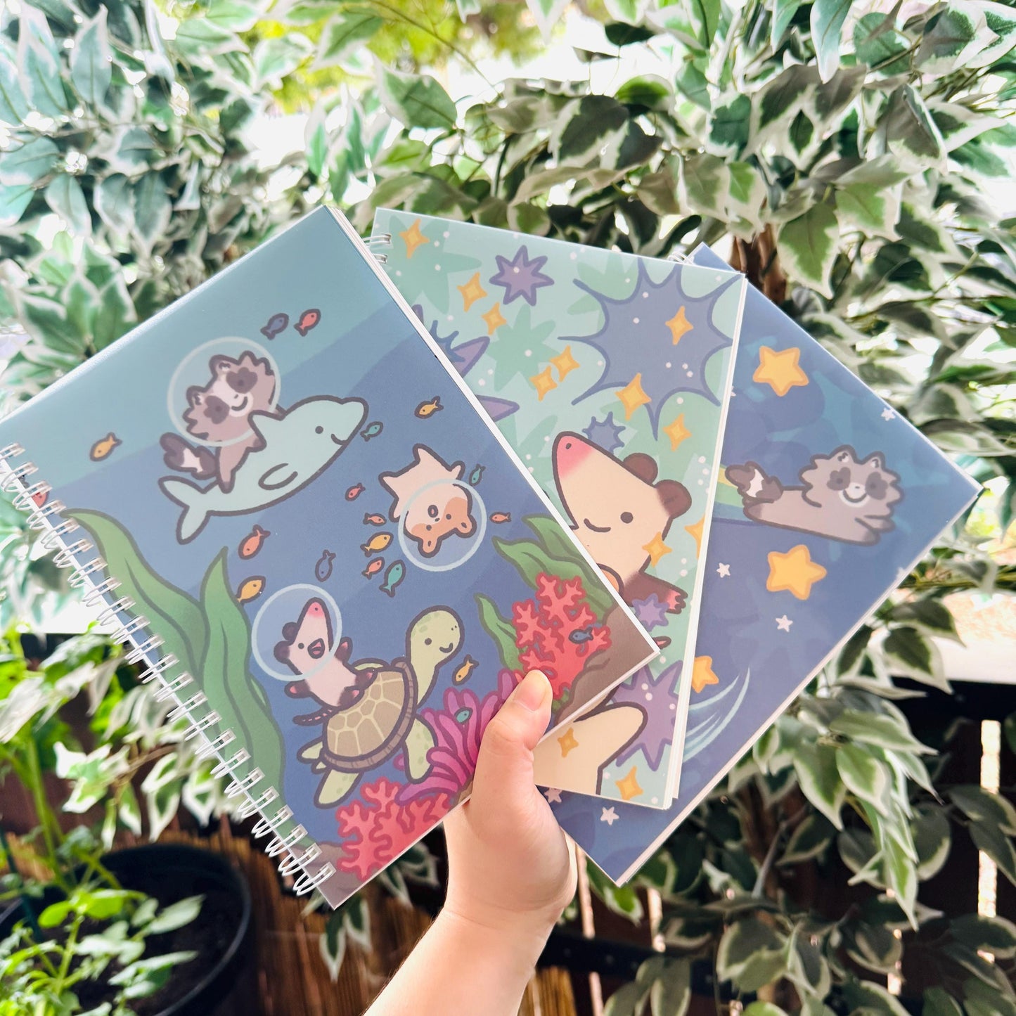 Hamster Raccoon Opossum Space Star Planet Time | Funny Cute Reusable Sticker Book | Gifts Under 20 | Novelty Stationary Present | Collection