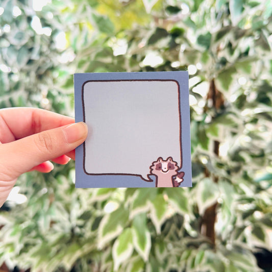 Raccoon Text Chat Bubble | Funny Cute Sticky Note | Gifts Under 10 | Novelty Stationary Present | For Office School for Children and Adult
