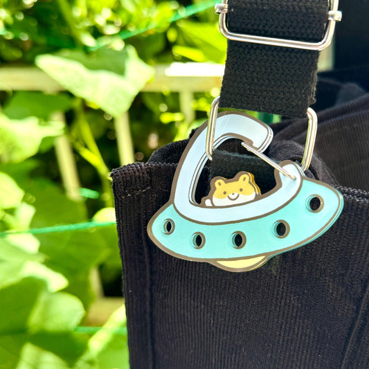 Carabiner Hamster UFO Acrylic for Children Gift Name Work Accessories for Bag Backpack Purse Keys Work