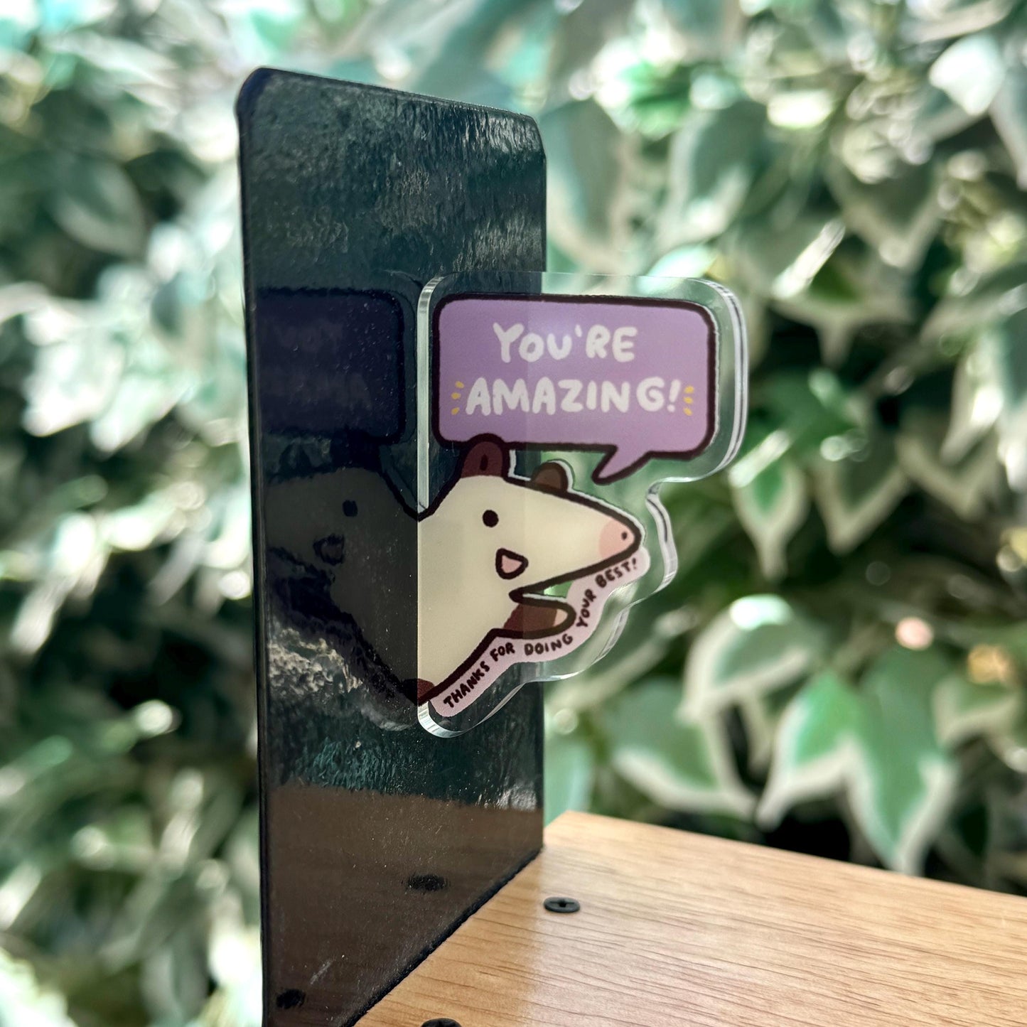 Opossum Side Fridge Magnet Funny Cute Acrylic Magnet | Gifts Under 10 | Novelty Accessory Joke Present | Refrigerator Lockers File Cabinets
