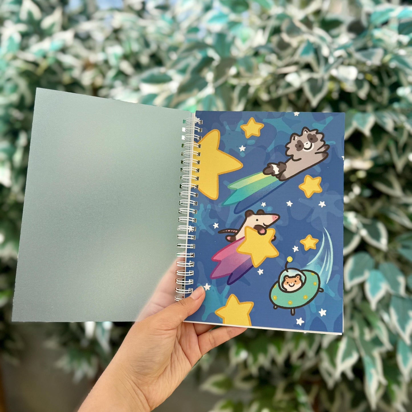 Hamster Raccoon Opossum Space Star Planet Time | Funny Cute Reusable Sticker Book | Gifts Under 20 | Novelty Stationary Present | Collection