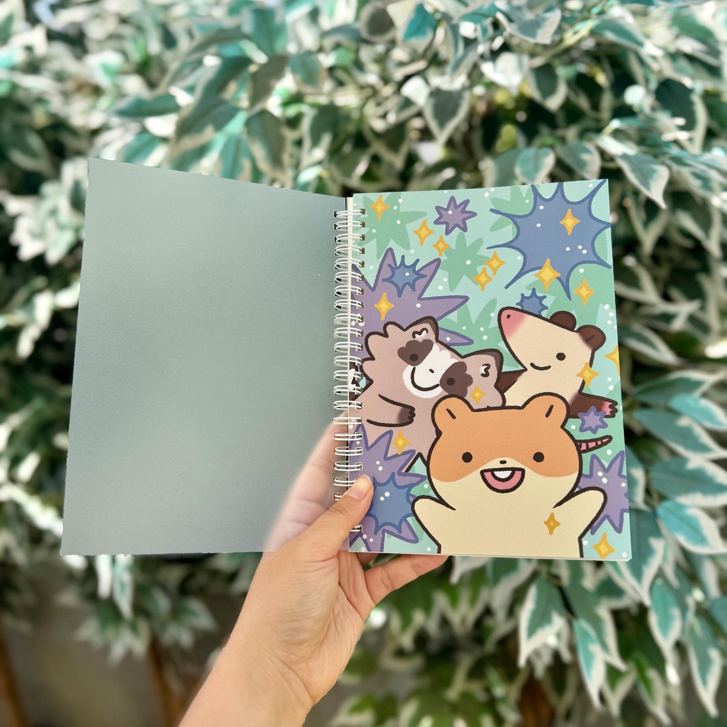 Hamster Raccoon Opossum Stars Fireworks Party | Funny Cute Reusable Sticker Book | Gifts Under 20 | Novelty Stationary Present | Collection