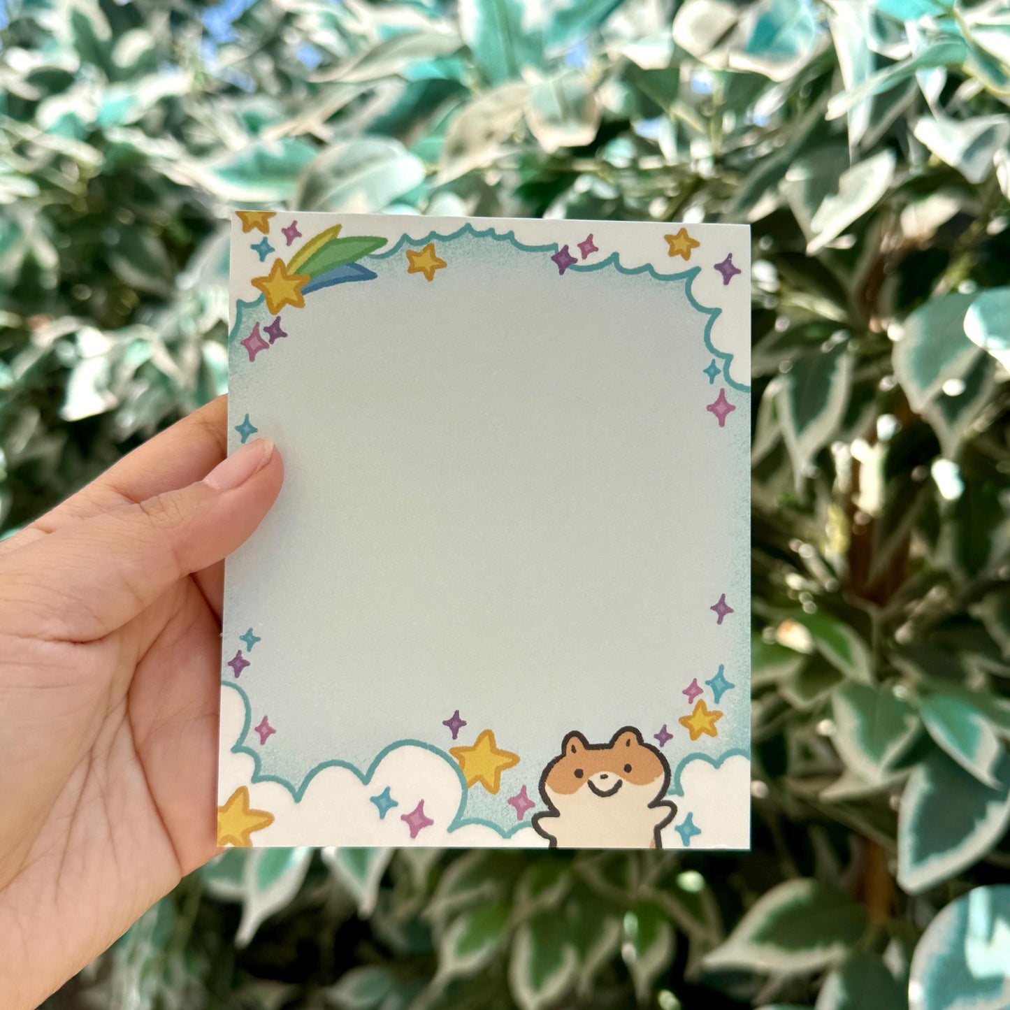 Hamster Cloud with Stars | Funny Cute Notepad | Gifts Under 10 | Novelty Stationary Present | For Office School Personal Use Adorable Notes