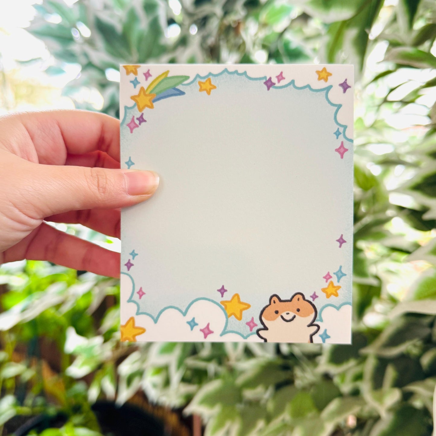 Hamster Cloud with Stars | Funny Cute Notepad | Gifts Under 10 | Novelty Stationary Present | For Office School Personal Use Adorable Notes